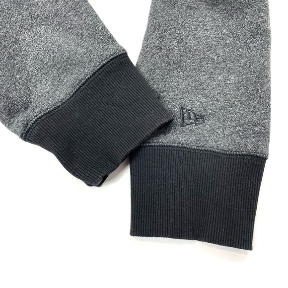 New Era Men’s Black and Charcoal Gray French Terry Baseball Full Zip Jacket XL - Picture 7 of 11